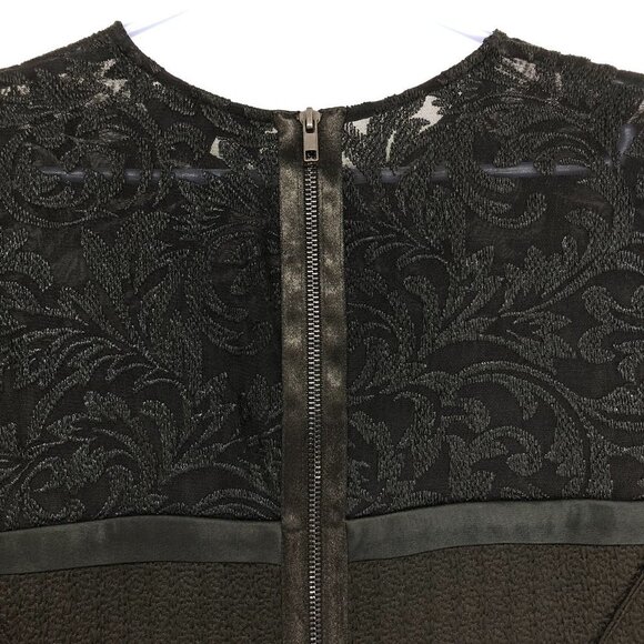 The Kooples Black illusion lace neck mini Dress 1/2 sleeves size LG - Picture 8 of 14